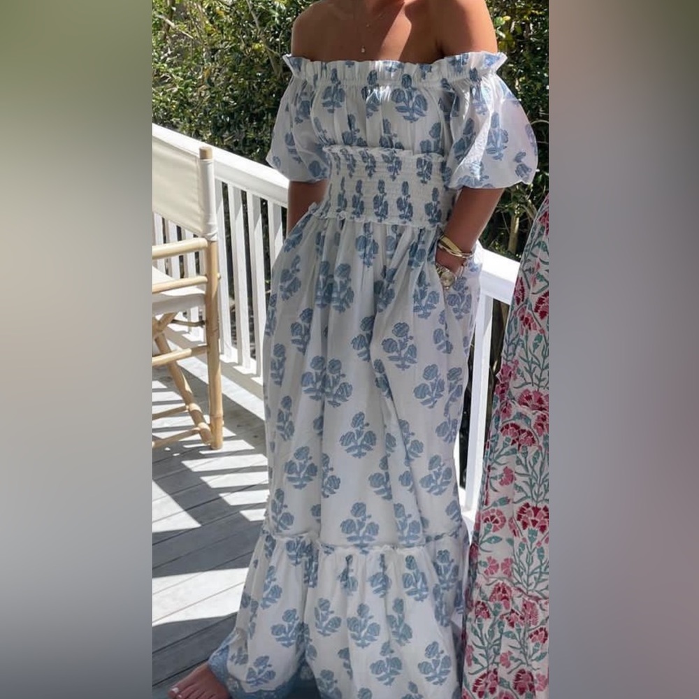 Madison Mathews Paloma Maxi Dress, color: Light Blue Milos, size: XS, NWT